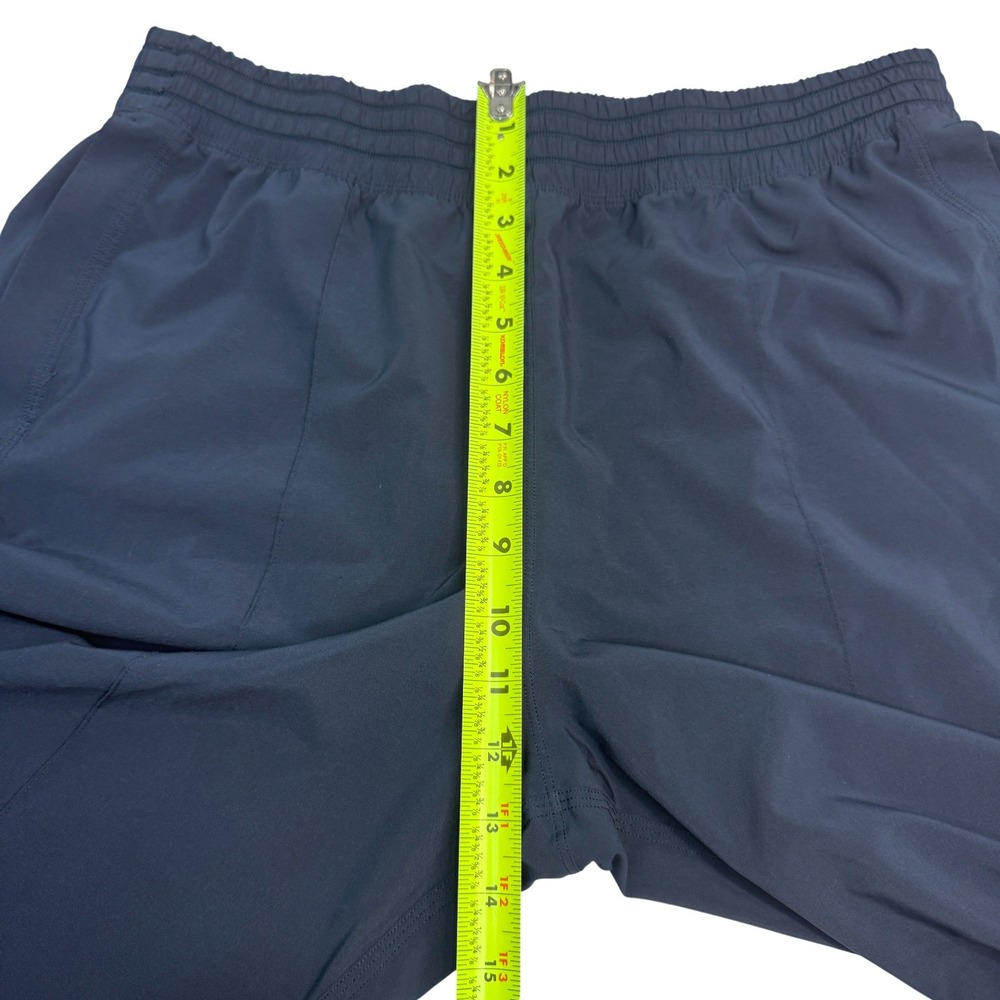 Lululemon Cropped Pants Womens 12 Blue Lightweight Elastic Waist Athleisure - Picture 9 of 10